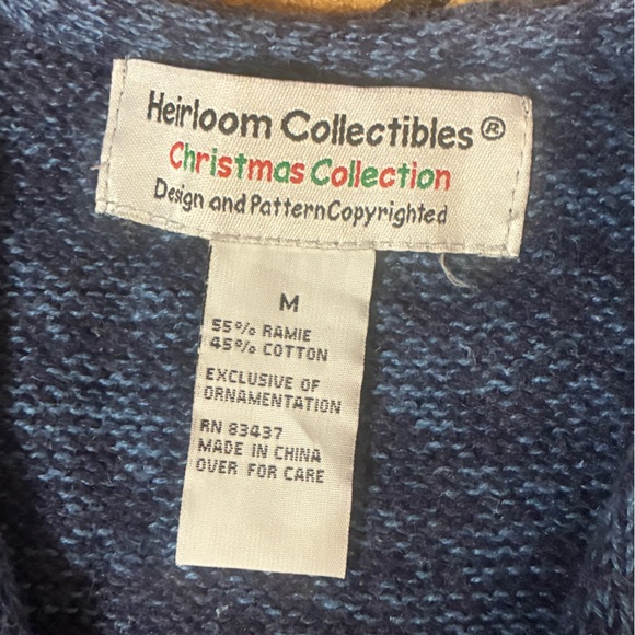 Northern Reflections Blue Holiday Vest with Santa and Reindeer - Picture 2 of 5